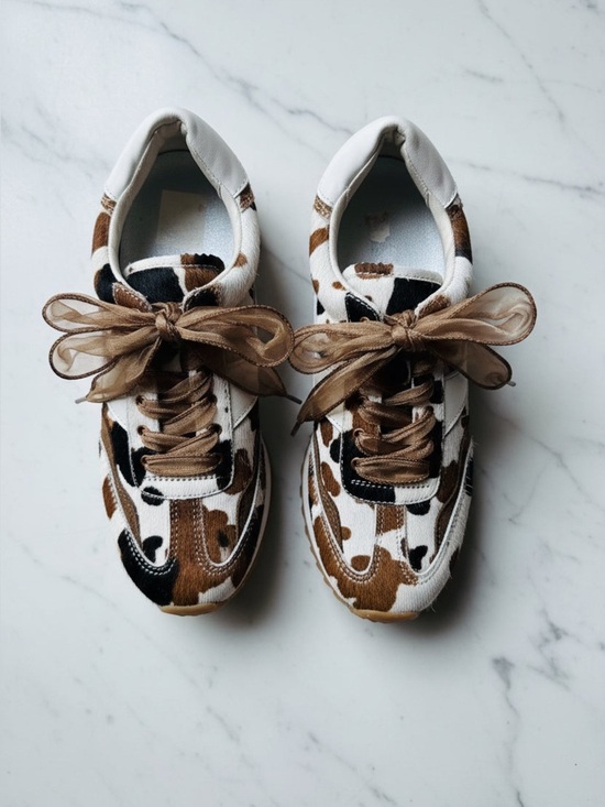 Dolce Vita Shoes - Dolce Vita Brown & White Leopard-Print Ribbon Lace Sneakers